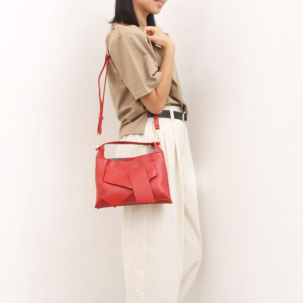 [Kashkash] Big Ribbon Swallow Midi 2-Way Shoulder Bag