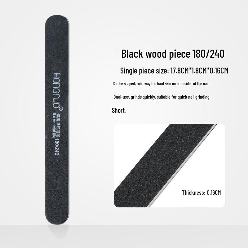 Ultra-Thin Wooden Nail File 180/240 Grit for Natural Nail Shaping