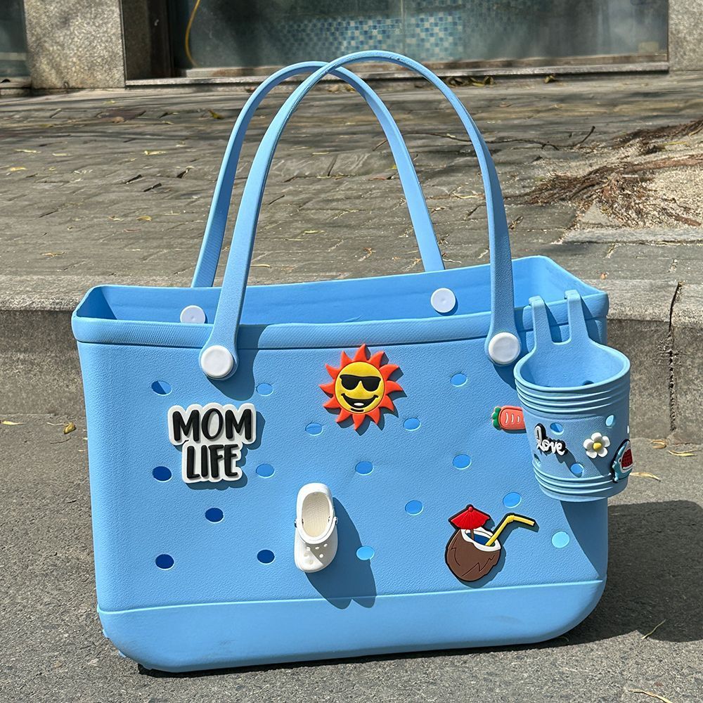 Portable Eva Beach Bag With Water Cup Holder And Waterproof Material For Summer Beach Days