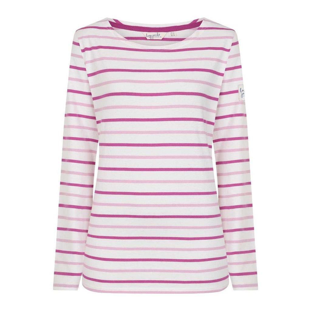 Lazy Jacks Womens/Ladies Breton Colour Stripe Long-Sleeved T-Shirt
