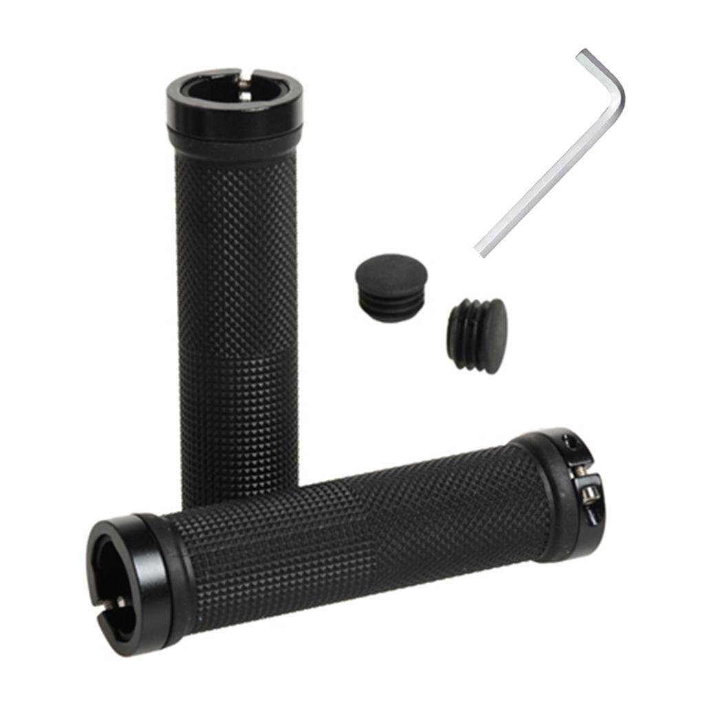 2Pcs Bicycles Handlebars Grip Soft Rubber Cover Bikes Handle Grip Cover Antislip Cyclings Handlebars Grip with End Plug