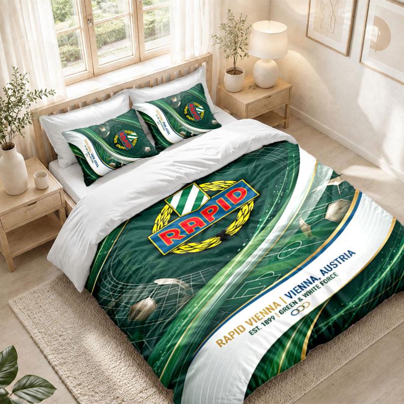 Bedding Set 1 Duvet Cover 2 Pillowcases Rapid Wien FC Print Bedroom Home Decoration