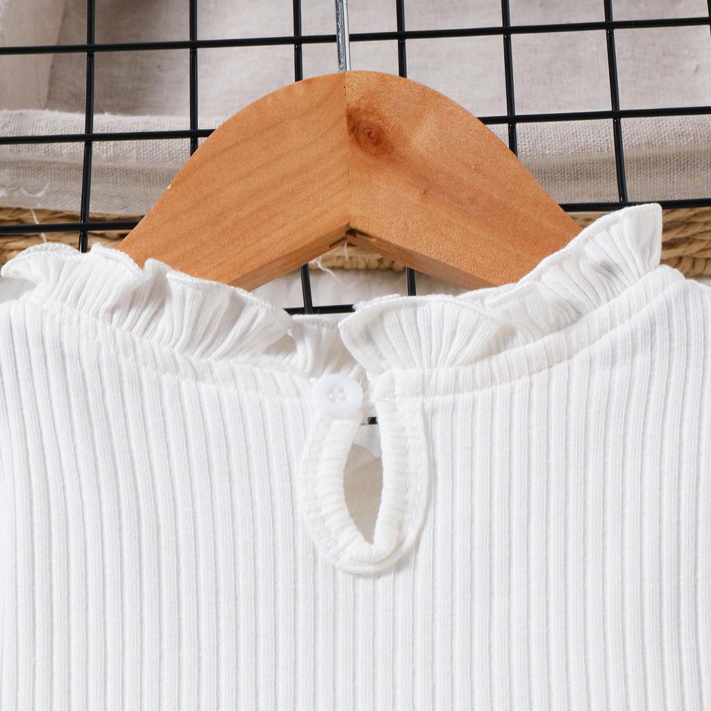 Autumn Girls' Two-color Mesh Embroidered Long Sleeved Top, PU Leather Skirt, Children's Set