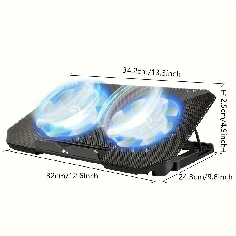 

Охлаждающая подставка для ноутбука, 2 вентилятора охлаждения, светодиодная подсветка, мощный поток воздуха и низкий уровень шума, 2 порта USB, металлическая сетка, подходит для ноутбуков с диагональю 9–17 дюймов. чёрный