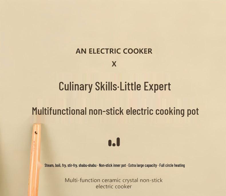 Double-Layer Electric Cooking Pot, Large Capacity, Multifunctional for Steaming, Boiling, Frying, Non-Stick, Ideal for Dorm Use