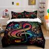 Colorful Musical Notes Motif. Bedding Sets Duvet Cover Sets Duvet Covers Pillowcases(1 * Duvet Cover 2 * Pillowcases Without Duvet Insert)