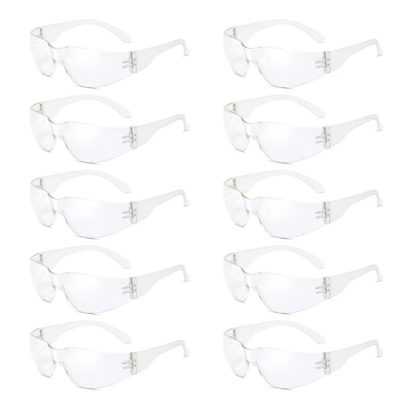 10Pcs Kid Clear Safety Glasses Protective Eyewear Impact Resistant Science Safety Goggles Spectacles Eyewear Enduring