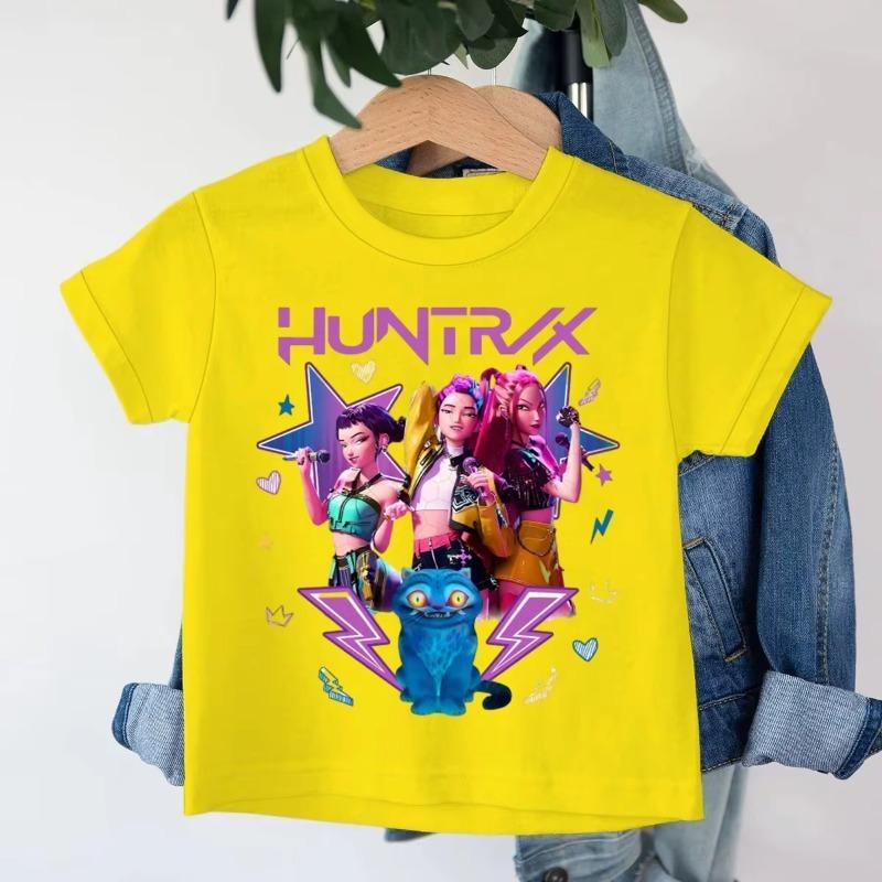 Baby Girl Clothes Kpop Demon Hunters Huntrix T Shirt Summer Short Sleeve Boys Tee Tops Funny Fans Gift Harajuku Kids T-shirts