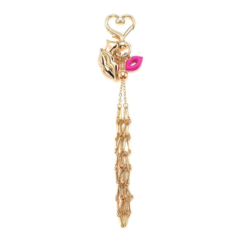 Fashion Metal Net Pocket Lipstick Bag Keychain Interchangeable Lip Balm Charm Fits Most Standard Lip Balm Lipstick Tubes