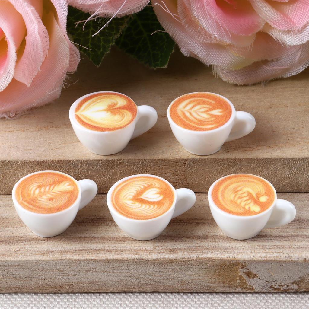 Miniature 3D Coffee Cup Tree Resin Ornament Dollhouse Decoration Kit