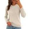 Women's Knitted Color Long Sleeved Round Neck Pullover, Base Shirt, Top
