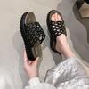 Platform Sandals Women's Summer 2025 New Hollow with Skirt Fashionable Beach Wear One-word Versatile Cool Slippers