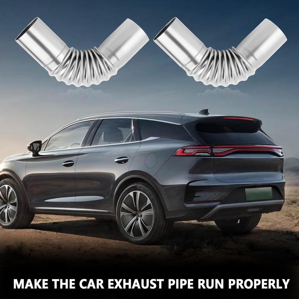 2PCS Air Parking Diesel Heater Exhaust Pipe,Stainless Steel 24Mm Flexible Exhausts Pipe With Clamps,Diesel Heater Accessories Generator Exhaust