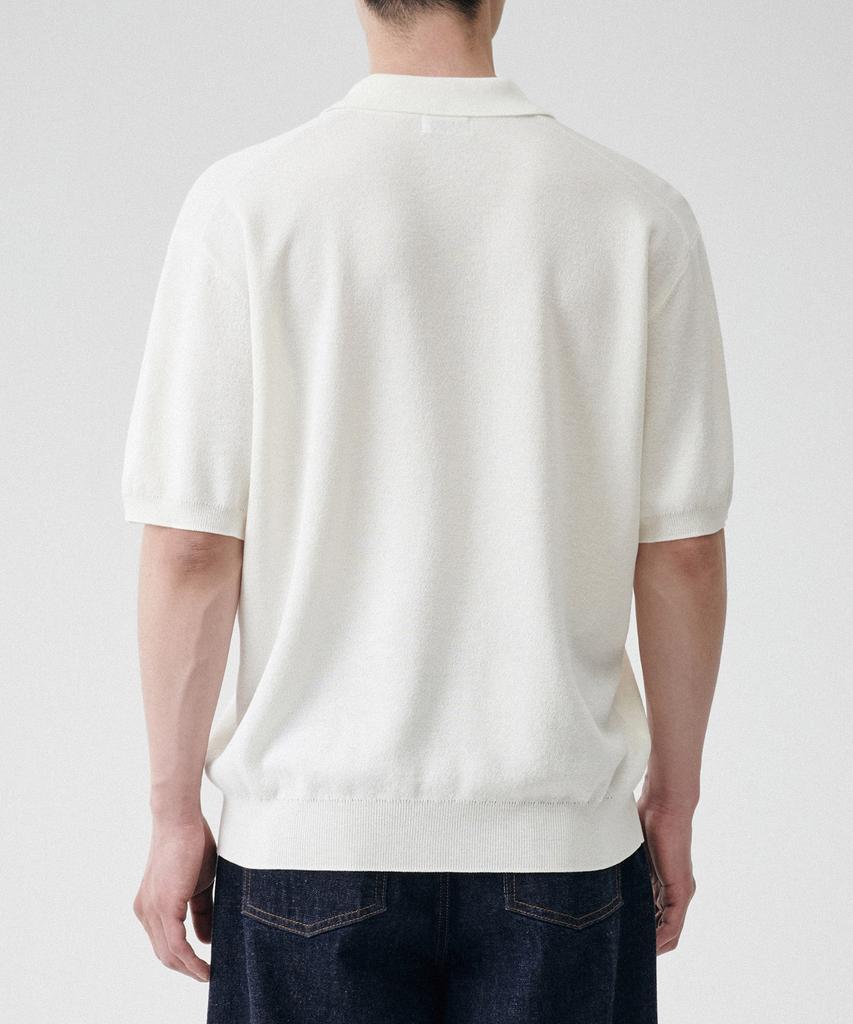 Musinsa Standard Cool Touch Slit Neck Knitted Polo Shirt [Ivory]