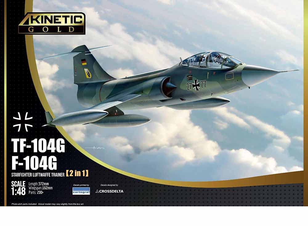 

Kinetic 1/48 German Air Force TF-104G/F-104G Starfighter 2-in-1 Plastic Model Kit KNE48089
