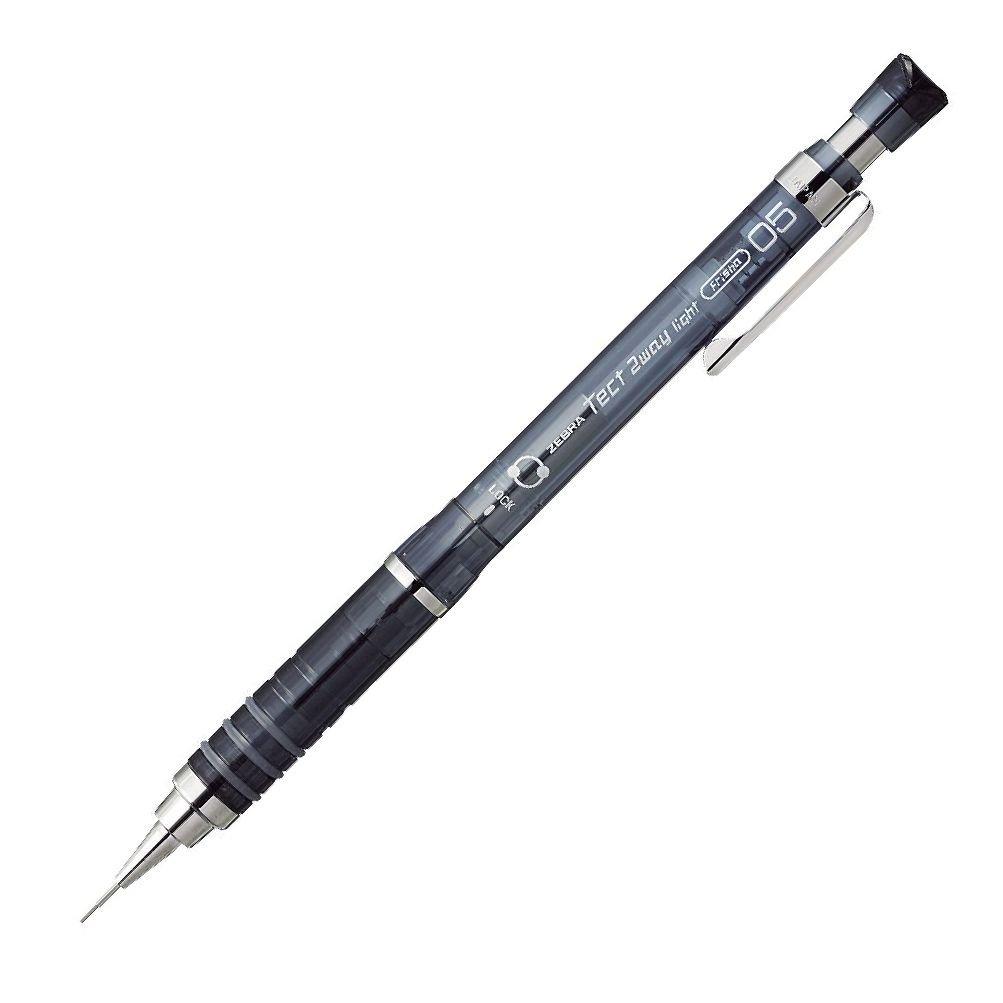 Zebra Mechanical Tecto Two Way Pencil, Light, 0.5mm, Black, MA42-BK