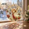 DIY Hanging Decor for Adults Christmas Faux Diamond Art Ornament Kit, Santa Angel Sun Catcher Acrylic Stress Free Creative Hobby Round Board, 3D Bead