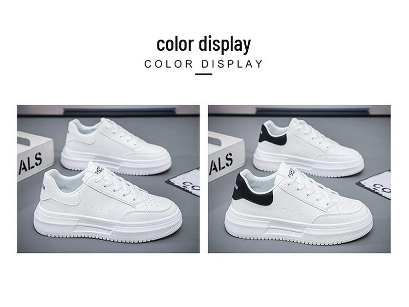 Pánské jarní prodyšné bílé tenisky: Trendy sportovní boty na silné podrážce v korejském stylu