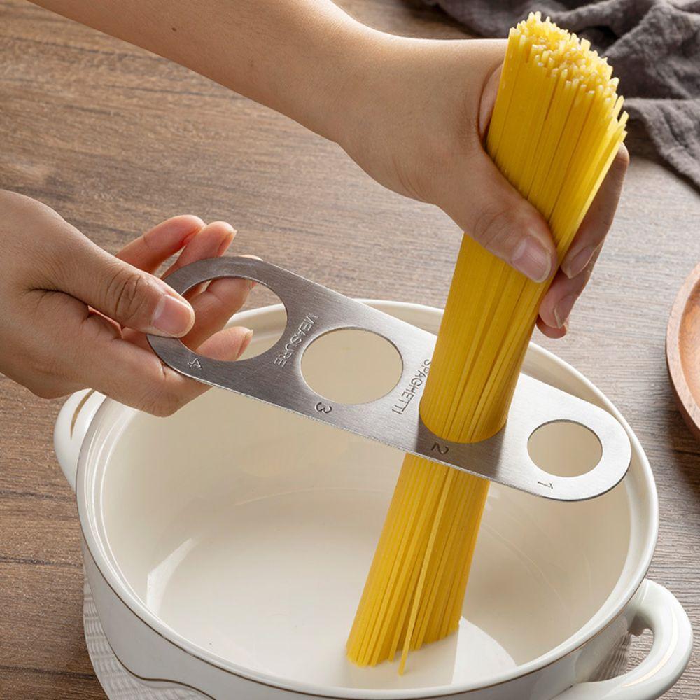 2 PCS Silver Spaghetti Measurer Stainless Steel Spaghetti Measure Ruler Meal Prep