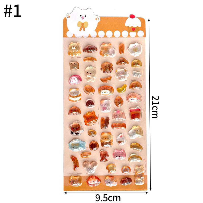 Cute Cartoon Animals Drop 3D Relief Sticker Scrapbooking Diy Diary Phone Case Stationery Sticker Collect Stickers Book Kids Gift