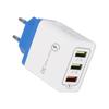 QC3.0 3-Port USB Fast Charger with EU/US Plug for Smartphones