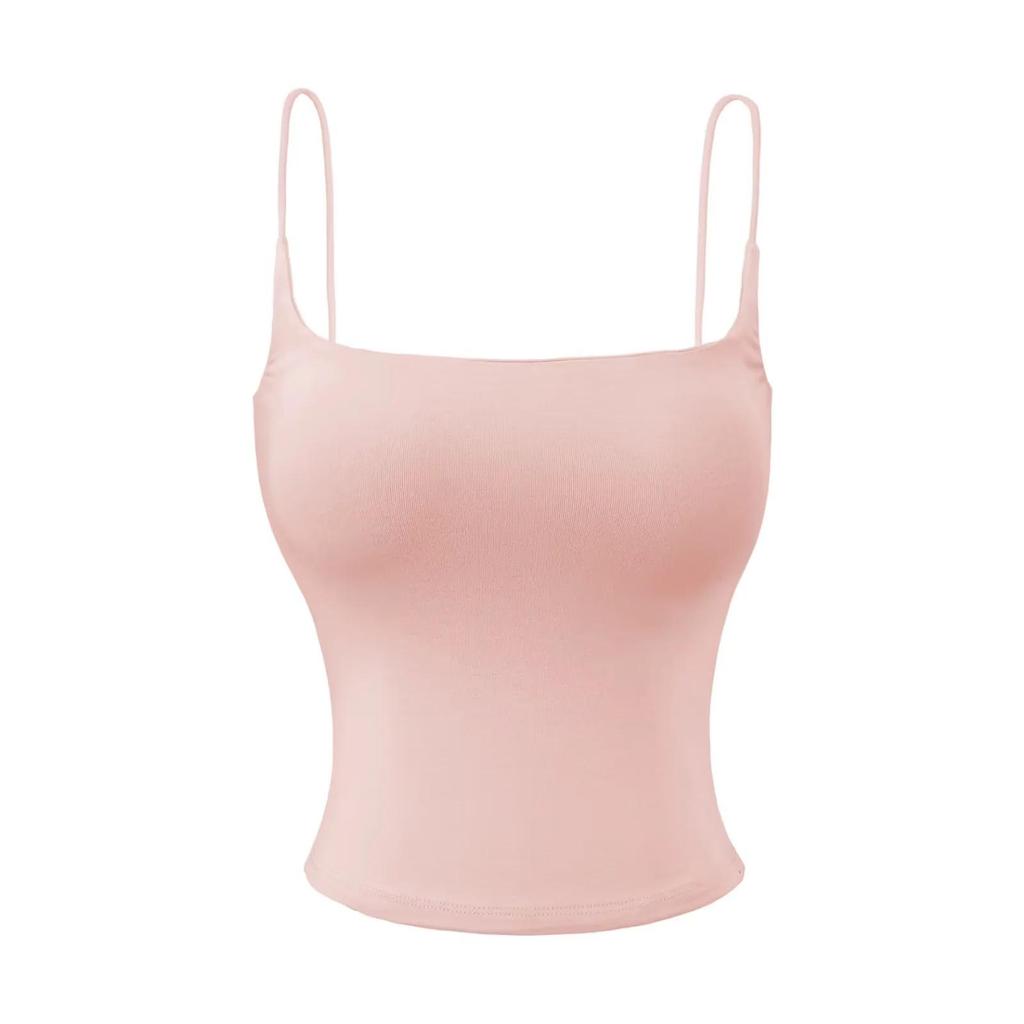 Women's Summer Fashionable Bandeau Camisole: Chest Pads, Open Back, Sexy Tank Top for Inner or Outer Wear