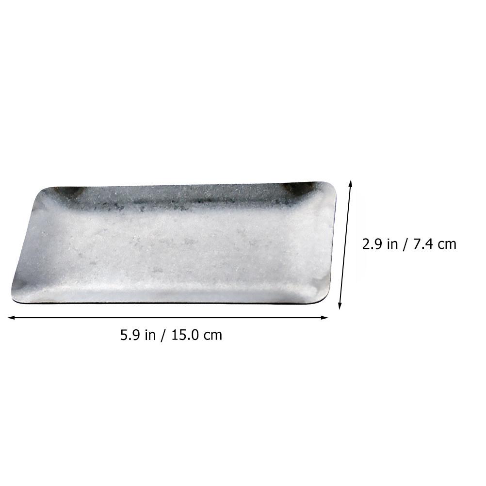 

1 Piece Retro Small Plate Metal Serving Tray for Food Snacks Fruits Dessert Rectangle Multifunctional Storage Organizer Home серебряный