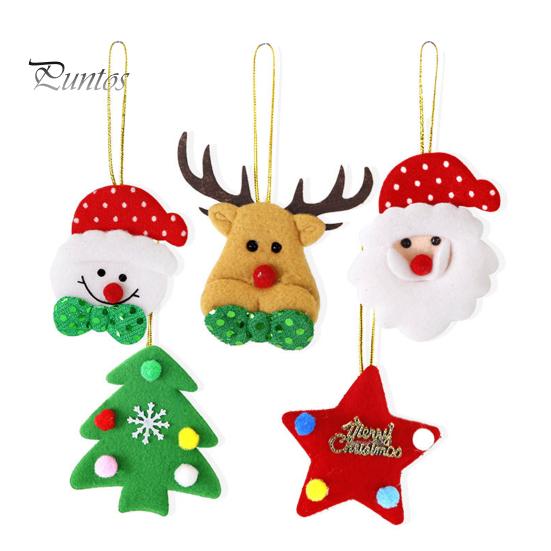 

5 шт. подвеска на рождественскую елку плюшевый мини Санта олень елка звезда декор для дома рождественский подвесной аксессуар для праздничной елки домашний декор Sets