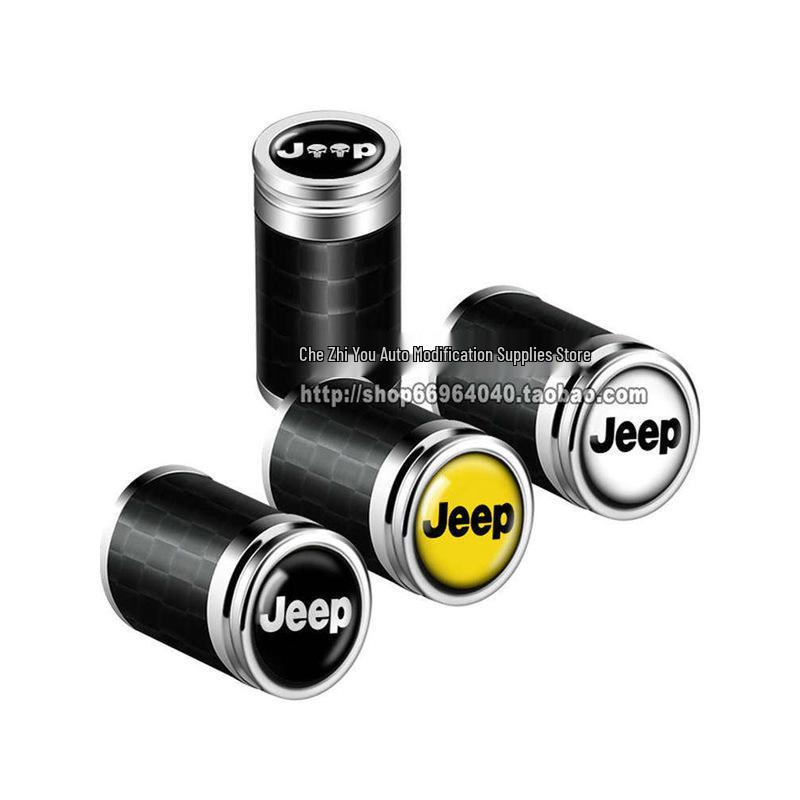 Jeep Tire Valve Stem Caps for Grand Cherokee, Compass, Wrangler, and Cherokee - Decorative Set