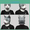 Máscara Adorável de Cabeça de Gato Acessório Engraçado de Fantasia de Animal em Látex Para Festa de Halloween