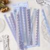 40pcs PET Lace Strip Stickers Hand Account Collage Stickers for Scrapbooking Supplies Card Making Junk Journal Album Decor