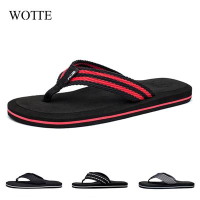 Fashion WOTTE Flip Flops Men Indoor And Outdoor Men's Slippers Summer Flip Flops Men's Slippers Fashion Beach Casual Shoes Slippers Men