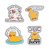 Funny Duck Pun Badges Feels Great Not Giving A Duck Enamel Pin Cartoon Animal Goose Duckling Brooch Accessories Decor Gift