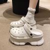 Thick-soled Hole Shoes Women's Summer Wear Non-slip Beach Sandals Office Muffin Bottom Bag Head Slippers Summer