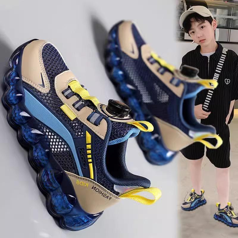 Boys shoes summer 2025 new children's mesh breathable single mesh shoes medium older children's sports dad trendy shoes air cushion
