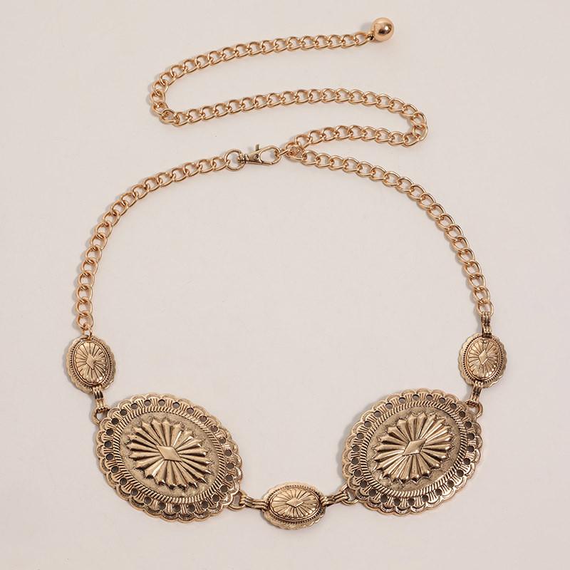 Elegant Metal Womens Waist Chain With Carved Detailing For Summer Fashion Accessory