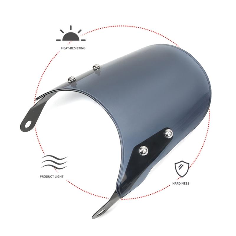 Motorcycle Wind Deflector Universal Motorcycle Modified Windshield Windscreen Easy Intallation for 5-7 Inch Headlights