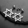  Star of David Stud Earrings Women Stainless Steel Silver Color Classic Six-pointed Star Earrings Jewish Amulet Jewelry