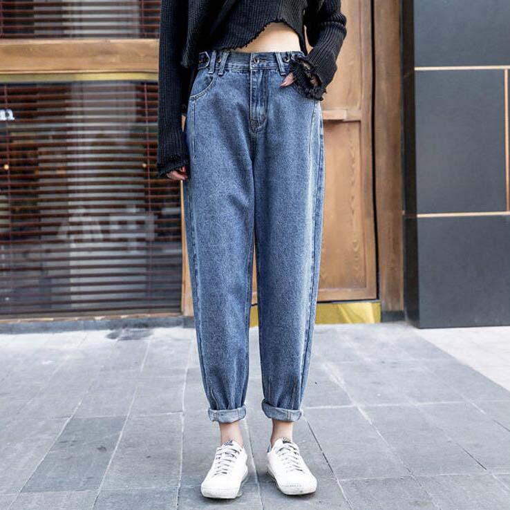 Jeans Mujer Casual Harem Pantalones Novios Mamá Jeans Streetwear Pantalones  Denim Mujeres Pantalones Pleated comprar a buen precio — entrega gratuita,  reseñas reales con fotos — Joom