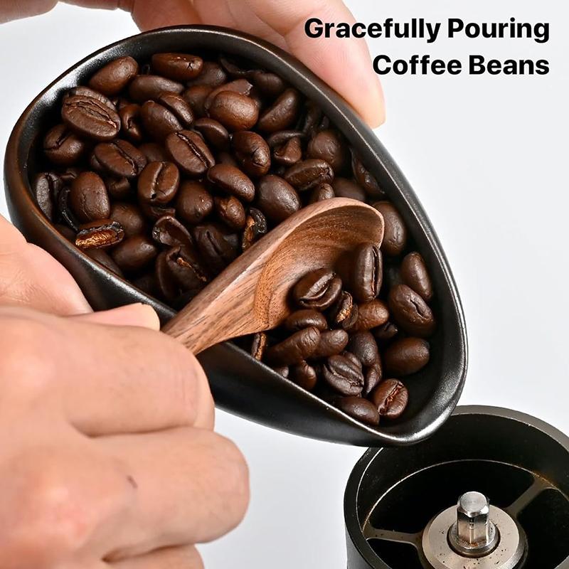 Ceramic Coffee Bean Dosing Cup Measuring Tray Kit Coffee Measuring Cup Coffee Beans Dosing Tray and Spoon Set PTKFQJ01 3