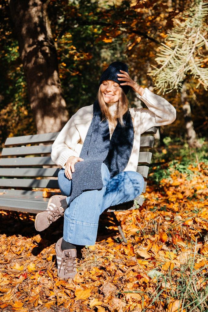 Woolen Scarf MIDNIGHT SKY Navy Blue