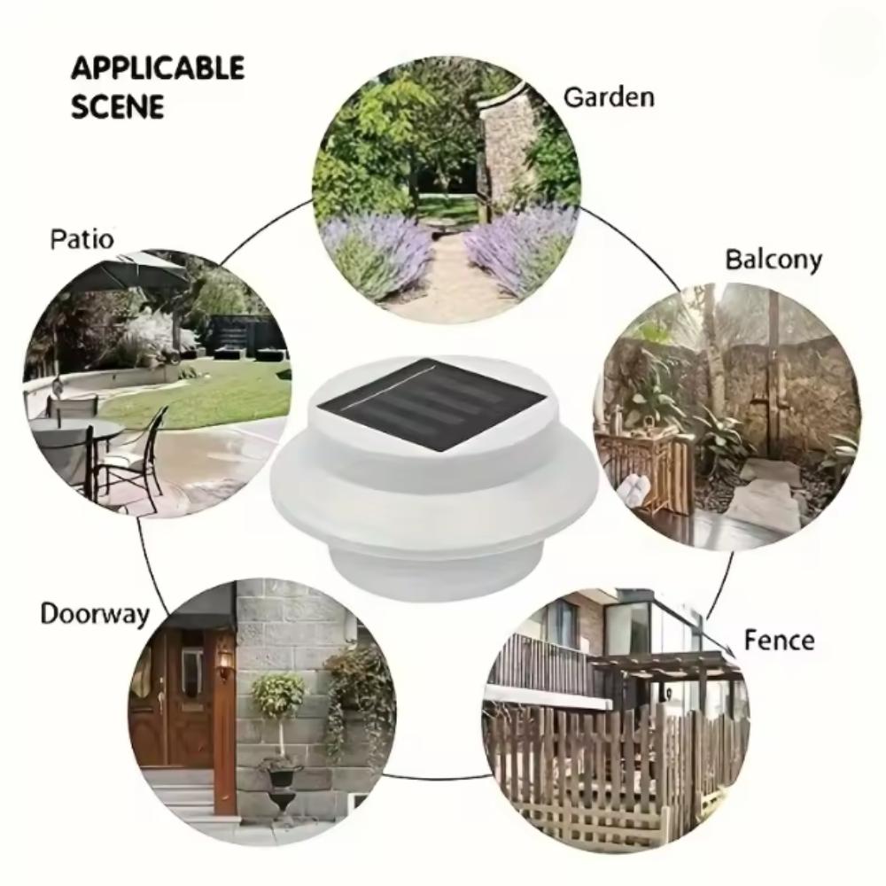Solar Fence Lights Outdoor Solar Powered Lamps Waterproof LED Gutter Lights for Yard Garden Pathway Lighting Scene Night View