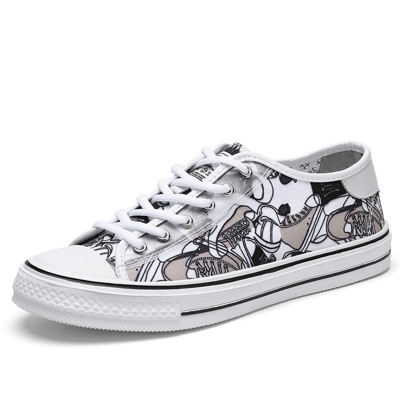 Mode Herren Board Schuhe Low-Top Canvas Herrenschuhe Casual Zapatos de Hombre Leicht Flache Canvas Oberfläche Sportlich Casual jkm89