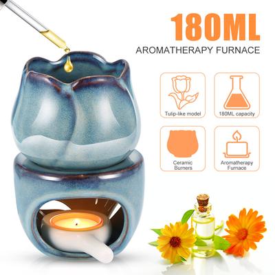 Aromaterapi Fırın Mum Lamba Dekorasyon Yatak Odası Esansiyel Yağı Tütsü Brülör Lale Seramik Mum Çay ışık Balmumu Burnet
