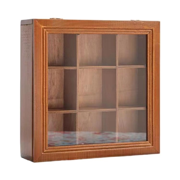 

Natural Wood 9 Partition Display Tray Elegant Makeup Holder With 9 Compartments for Jewelry Cosmetics And Daily Items