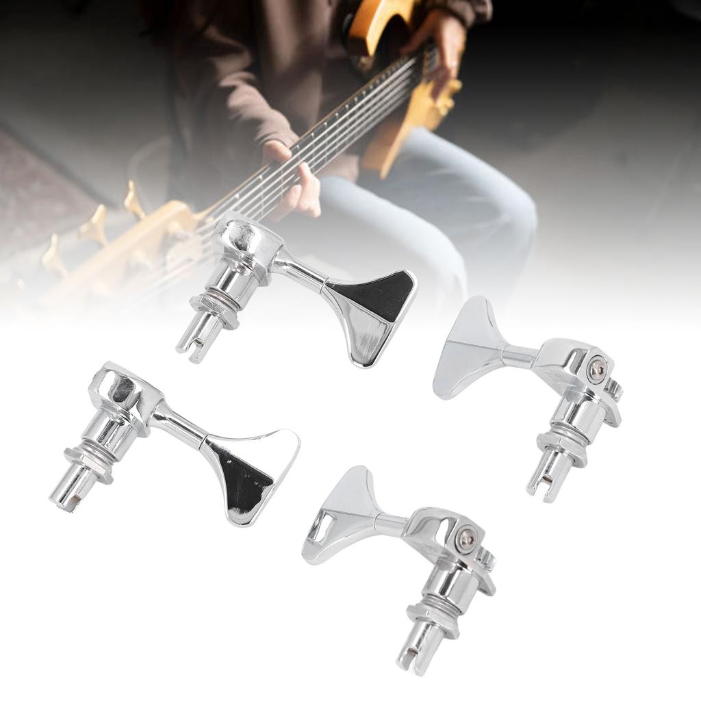2R 2L Bass Guitar Tuning Peg Zinc Alloy 20:1 Gear Ratio Open 4 String Bass Machine Head Set