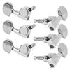 Stimmschlüssel für Gitarrensaiten, vollständig geschlossen, quadratischer Kopf, Stimmknöpfe mit Schrauben, Muttern, Unterlegscheiben, Teile, Silber