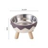 Non-Slip Stainless Steel Pet Bowl - High-Footed Design for Cat & Dog Neck Protection