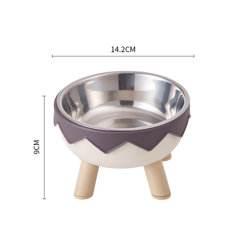 Non-Slip Stainless Steel Pet Bowl - High-Footed Design for Cat & Dog Neck Protection