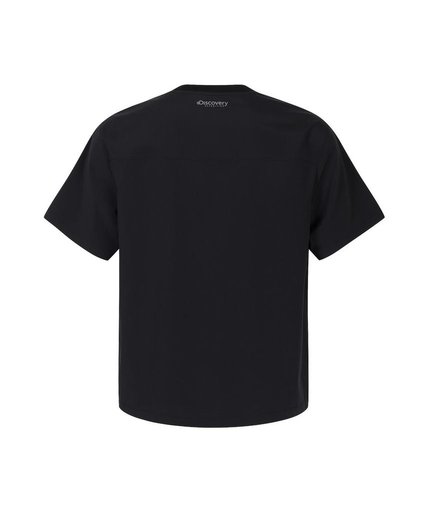 DISCOVERY EXPEDITION Uni Freshvent Lightweight Woven Training Short Sleeve T-Shirt (Black)